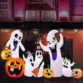 9FT Lighted Halloween Inflatable Ghost & Pumpkins (Outdoor, Blower)